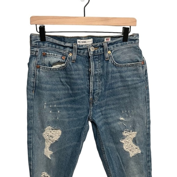 Re/Done Originals High Rise Ankle Crop Jeans - Picture 4 of 11